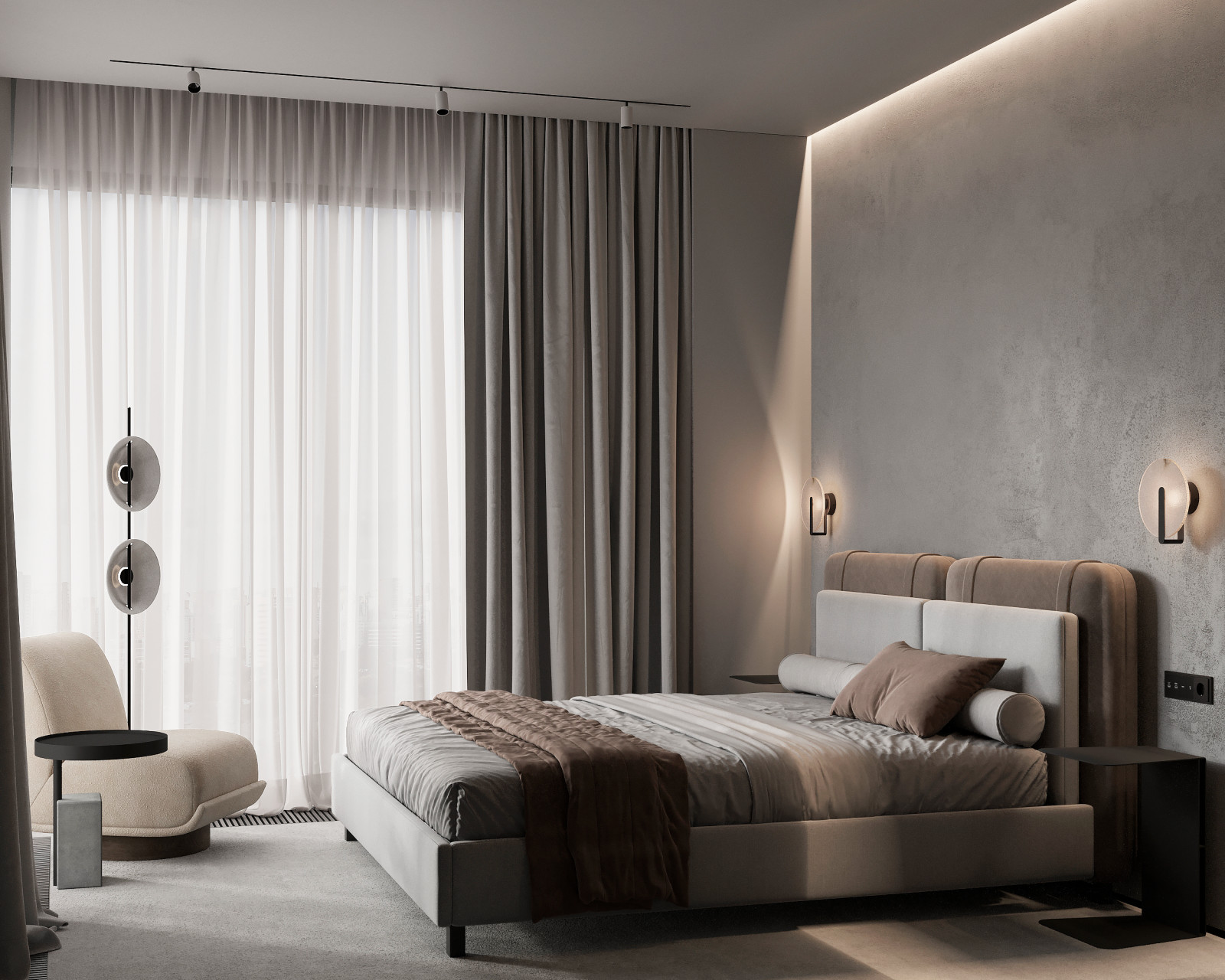 Минималистичная спальня в жк Prima Vera