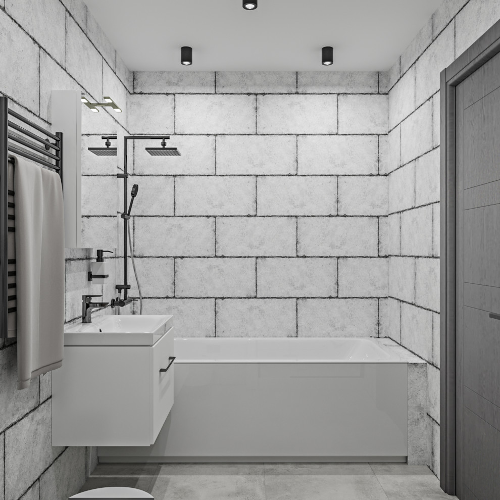 Серая квартира лофт