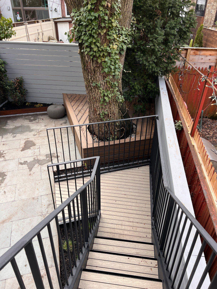 Park Slope backyard corten planters