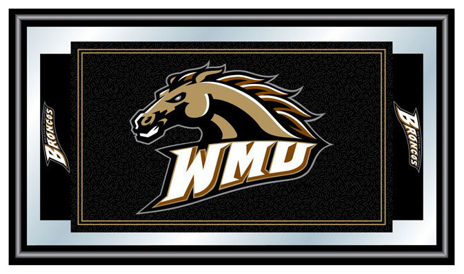 Western Michigan University Logo and Mascot Framed Mirror