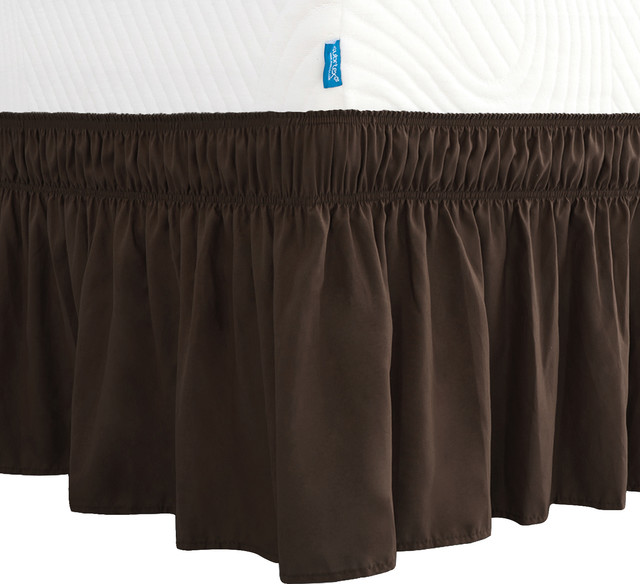 Subrtex Wrap Around Soft Fabric Bed Skirt Contemporary Bedskirts by Subrtex Houseware INC