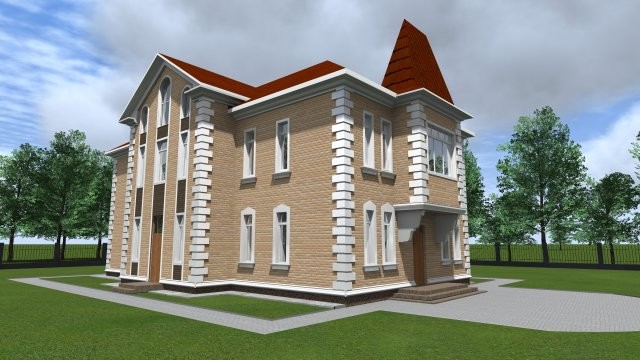 Кирпичный индивидуальный жилой дом [001.14]