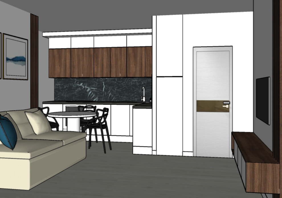 Эскизный проект двухкомнатной квартиры