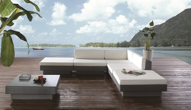 Modern Outdoor Minneapolis Ezra Patio Sectional Set contemporary-outdoor-lounge-sets