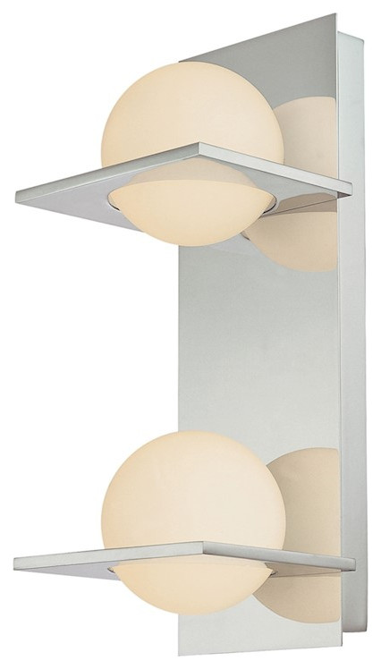 Elk Orbit Double Lamp Vertical Vanity/White Opal Round/CH