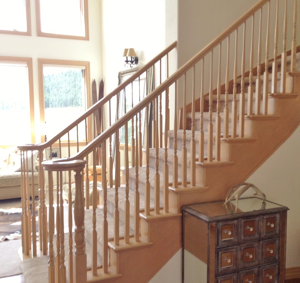 Inspiration for a transitional staircase remodel in Denver