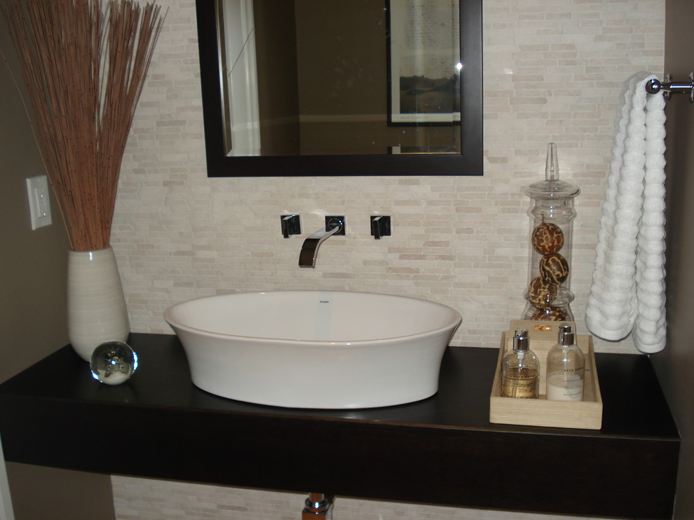 This is an example of a contemporary powder room in Toronto.