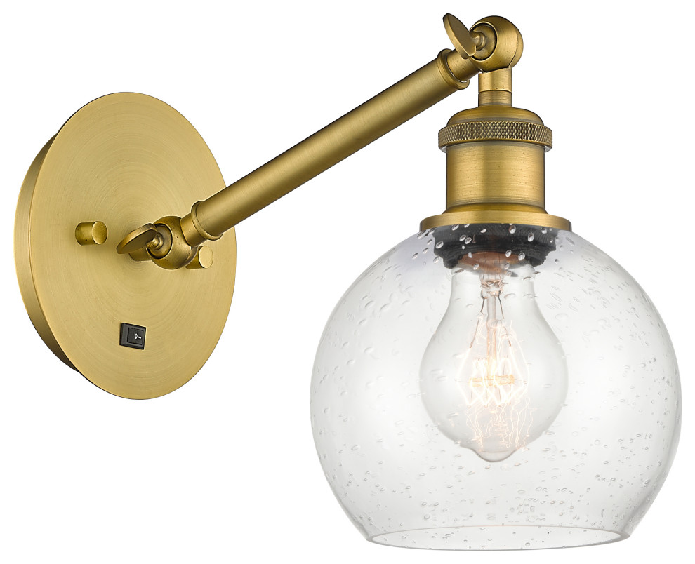 Innovations 317-1W-BB-G124-6-LED 1-Light Sconce, Brushed Brass