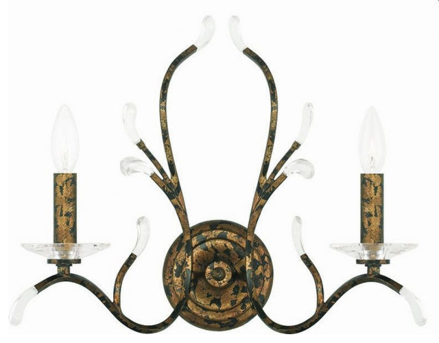 2 Light Wall Sconce in French Country Style - 18.5 Inches wide by 15 ...