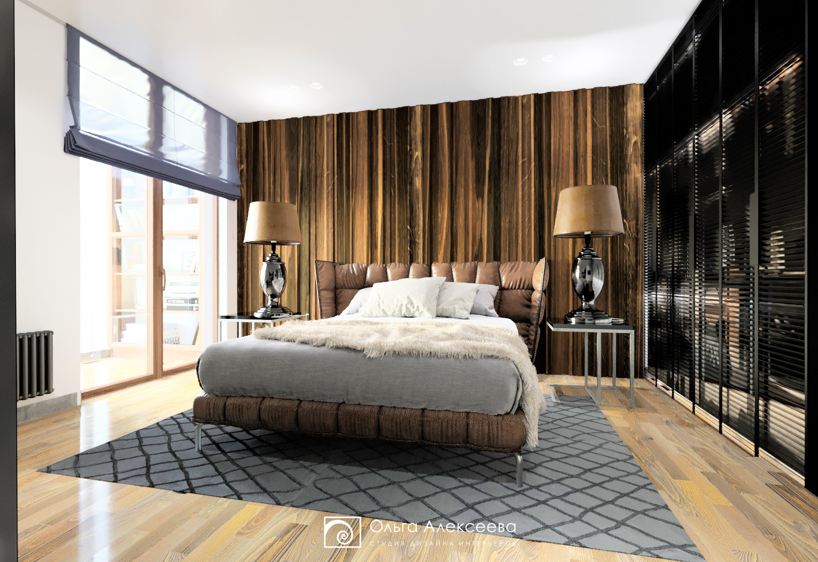 Дизайн спальни с балконом