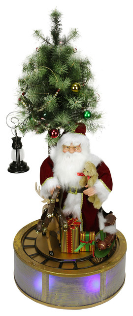 Animated and Musical LED Santa Claus With Tree and Rotating Train Decor ...