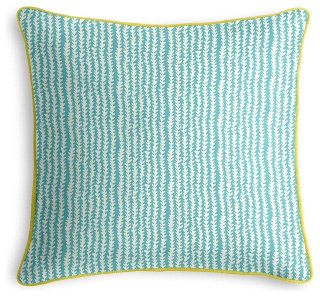 Aqua & Chartreuse Outdoor Pillow