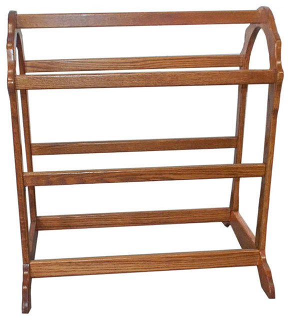Solid Oak Hardwood Amish Quilt Rack, Handmade Full Support