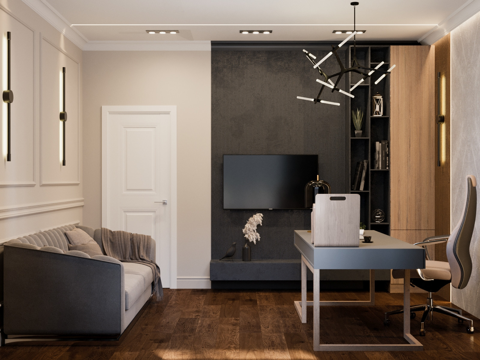 Дизайн кабинета в частном доме в Подмосковье, 220м2