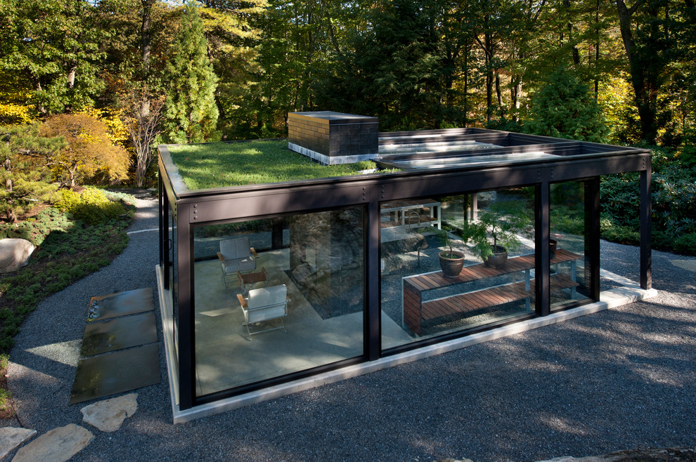 Example of a small minimalist detached garden shed design in Boston
