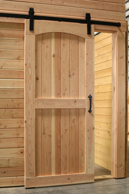 Arched Top Interior Rustic Barn Door with Sliding Track ...