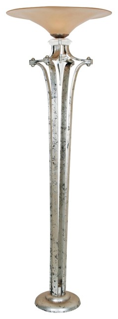 Contemporary Van Teal Choice Ancient Silver Leaf Torchiere Floor Lamp
