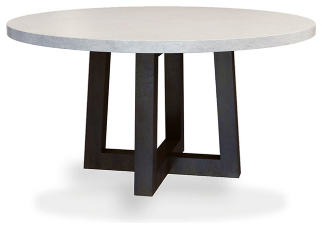 Torre Round Concrete Dining Table White Linen 42 Diameter Torre Round Concrete Dining Table Contemporary Tables By Trueform Llc