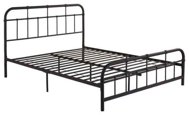 Gdf Studio Sylvia Industrial Queen Iron, Full Size Iron Bed Frame With Headboard