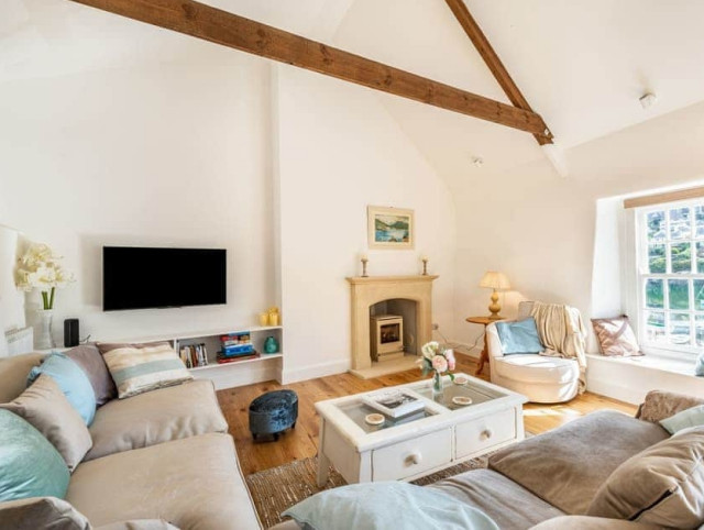 Coastal Cottage Lounge maritim-vardagsrum