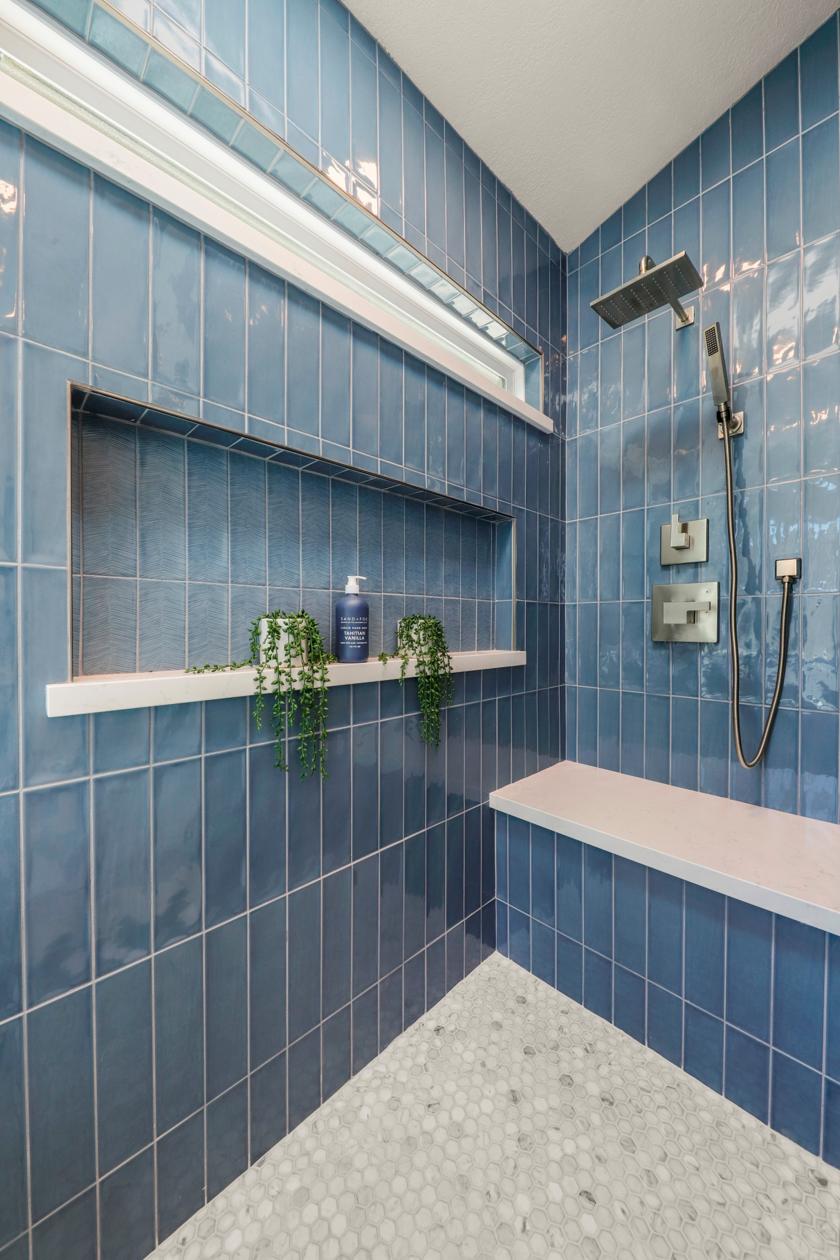 Cerulean Blue Bath and Walk-In Remodel Palmdale, CA *Gorham