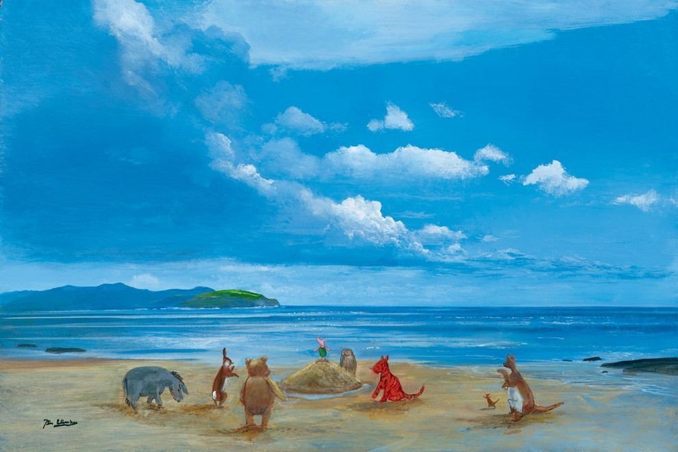 Disney Fine Art Pooh and Friends at the Seaside by Peter Ellenshaw, Gallery Wra