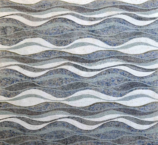 Mosaic Patterns, Ocean Waves Contemporary Tile Murals by Mozaico