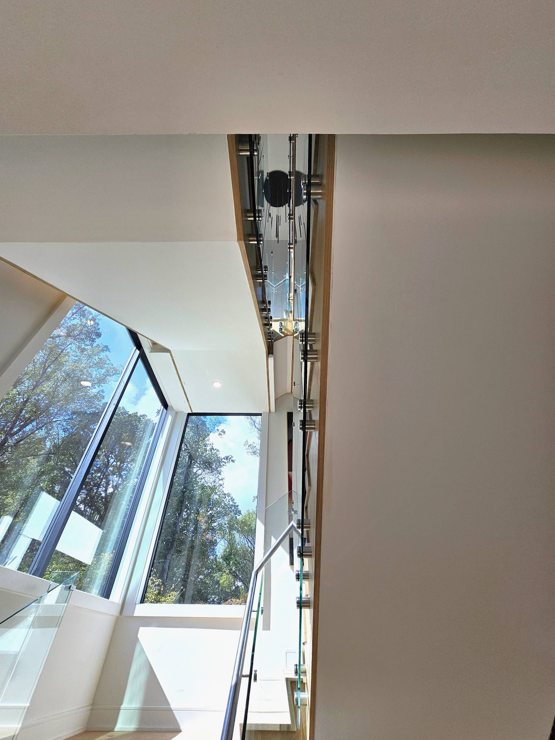 129_White Oak Slanted Riser Modern Stair, Mclean, VA 22102
