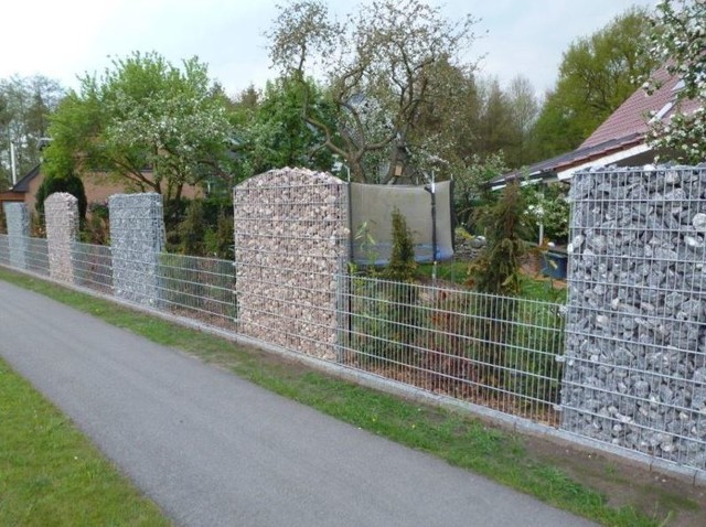 Geschwungene Gabionen, Steinzaun Contemporary Other by Frank