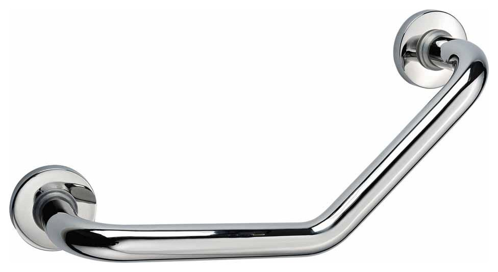 Polished Chrome 21" Angled Grab Bar Handle for Bathroom, Stainless Steel Contemporary Grab