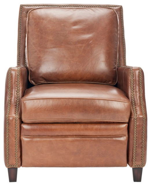 Amia Italian Leather Recliner Transitional Recliner Chairs by AED