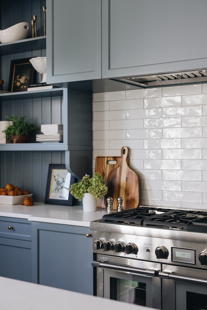 Example of a transitional kitchen design in Chicago