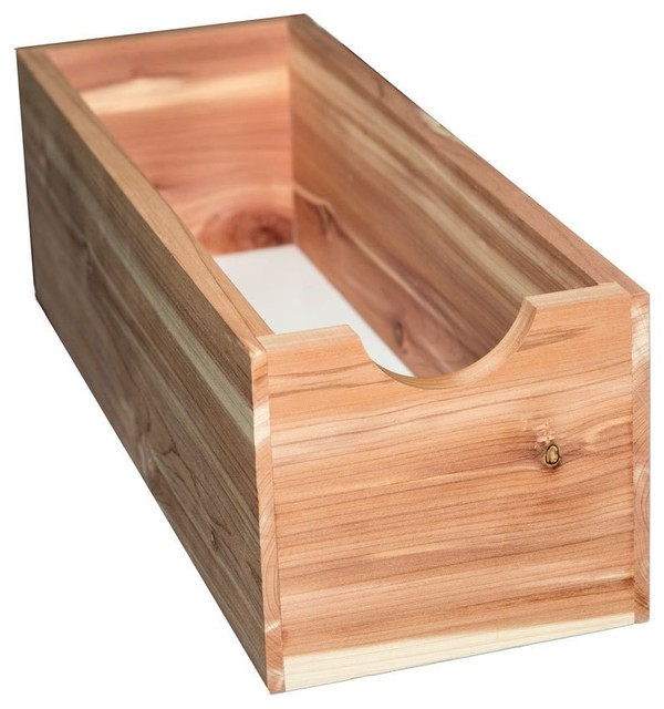 Unfinished Natural Red Cedar Wood Sock Box Transitional