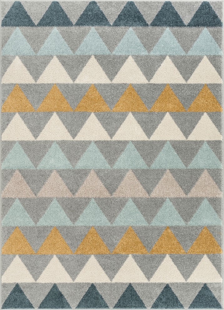 Well Woven Mystic Nova Modern Vintage Geometric Grey MC-307 Area Rug