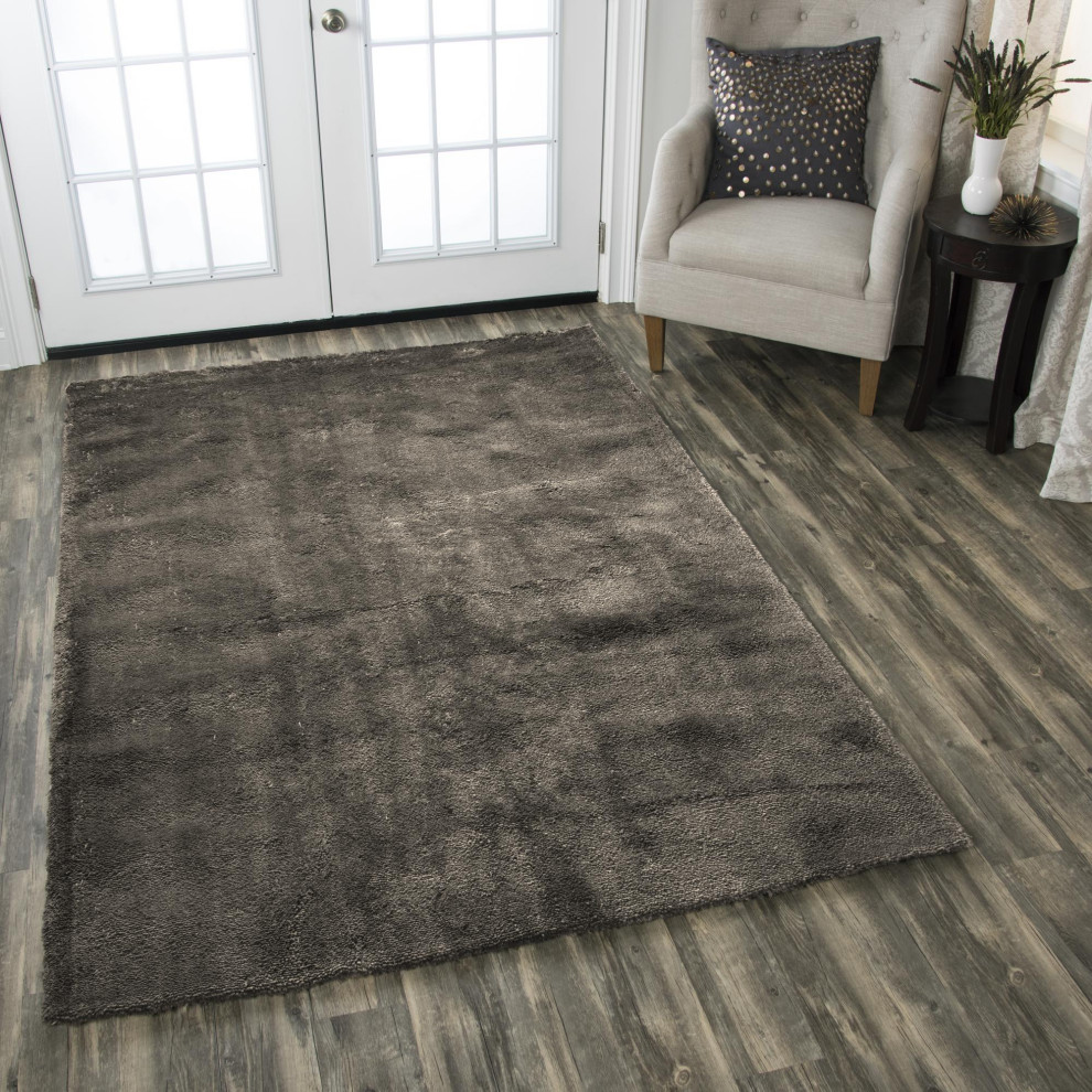 Rizzy Home CR689A Calgary Shag Area Rug Brown, 5' x 7' Contemporary Area Rugs by Uber