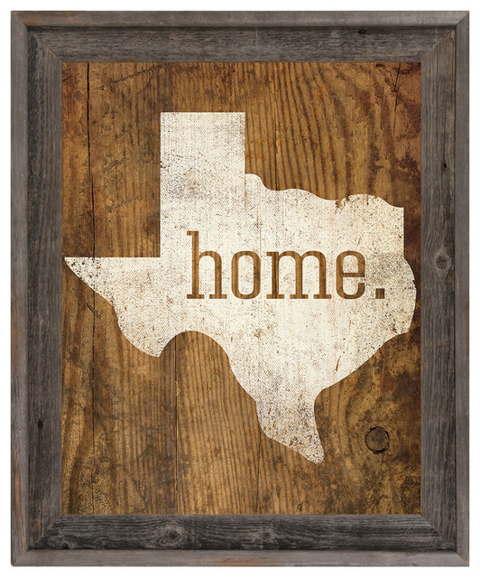 Rustic Texas Wall Art Print 30 X40 Mounted Canvas With Reclaimed Wood Frame