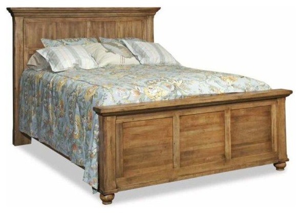 Durham Furniture Hudson Falls Cal. King Panel Bed in Aged Wheat