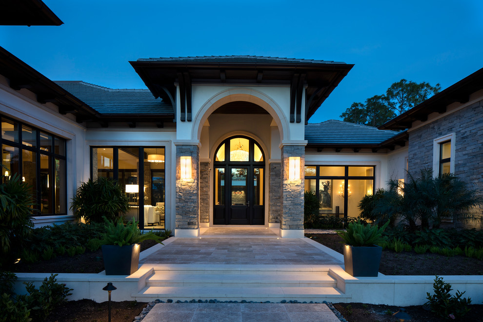 Example of a minimalist exterior home design in Miami