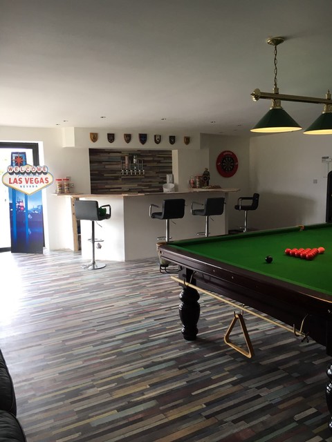 County Down Games Room | Colourful Laminate Flooring modern-family-room