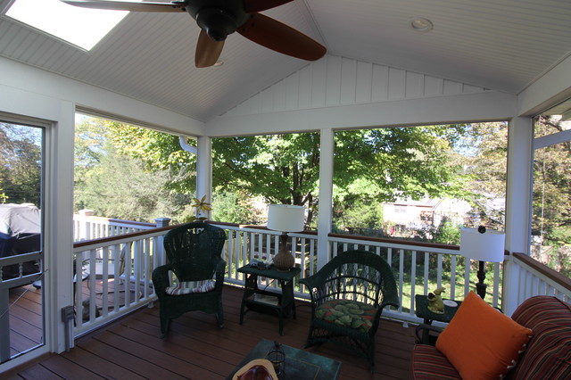 Cathedral Roof Screen Porch with Trex Deck - Roanoke american-traditional-veranda