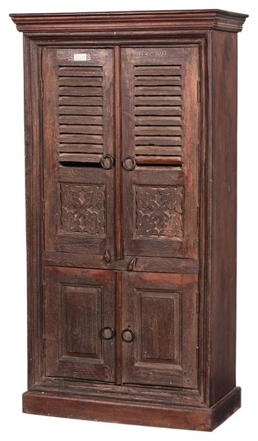 Sierra Solid Reclaimed Wood Furniture Tall Storage Cabinet Traditional Storage Cabinets By Sierra Living Concepts