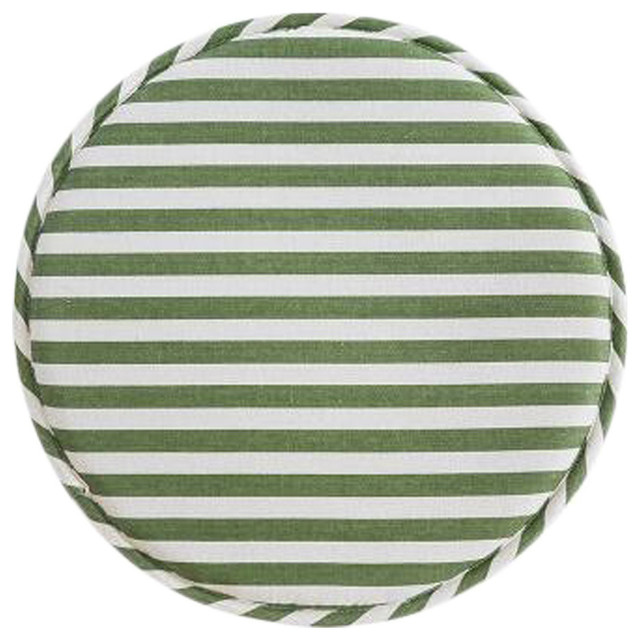 Japanese Style Non-Slip Chair Cushion,Chair Seat Pad, Green and White Stripes
