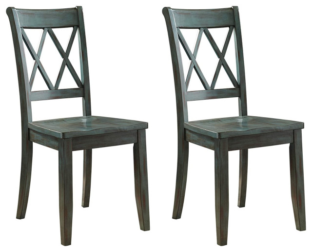 Modern Rustic Set Of 2 Dining Chairs Wood Seat Farmhouse Dining Chairs By Decor Love