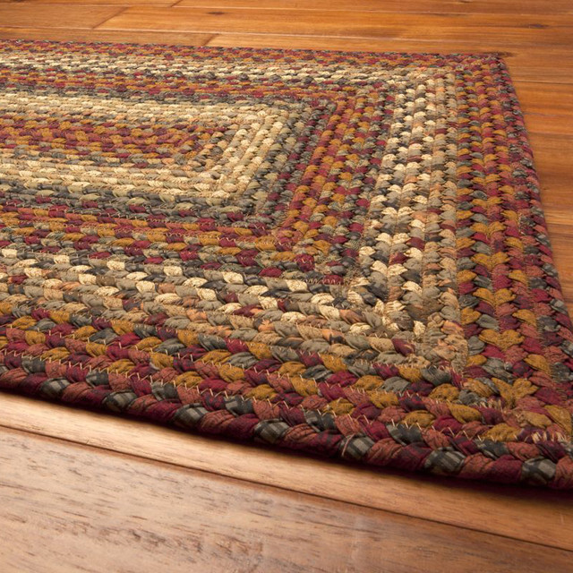 Braided Red Green Mustard Rug 3 X5 Neverland
