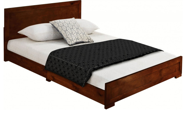 Platform Bed Walnut Back Rests Walnut Wood King Platform Bed - Transitional - Platform Beds - by ...