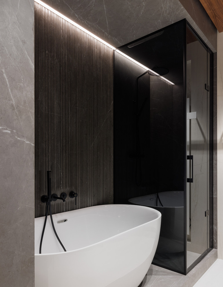 Монохромная квартира 90 м2 на Садовом кольце