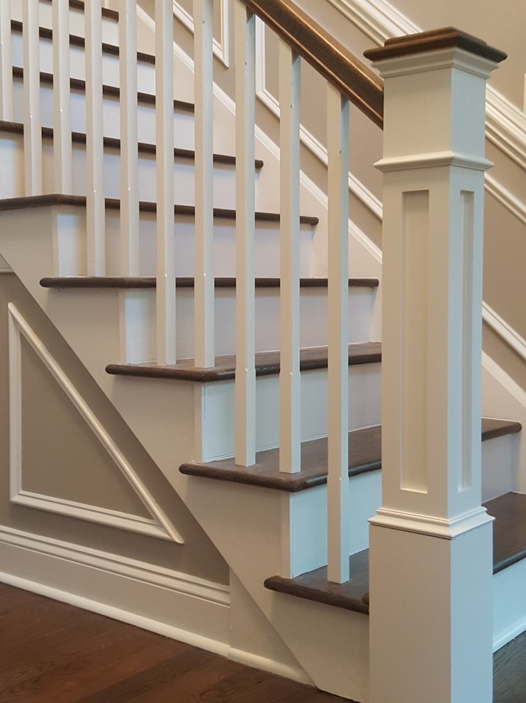 Design ideas for a large transitional staircase in Philadelphia.