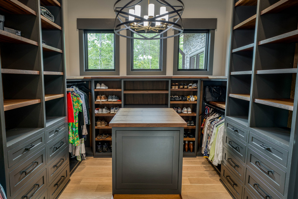 Inspiration for a contemporary closet remodel in Charlotte