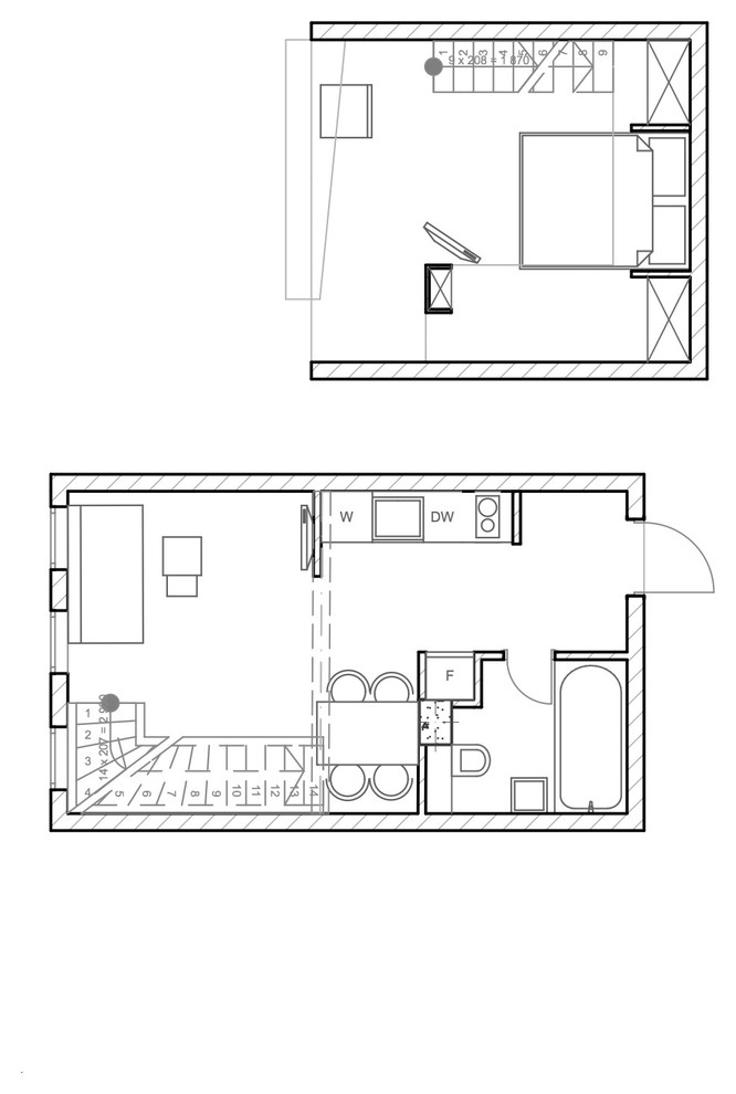 loft with Russian patterns for young man