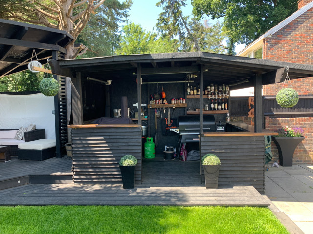 garden , bbq shack , seating area - Traditional - Garden Shed and Building  - Essex - by Urban lofts / extensions uk ltd | Houzz UK